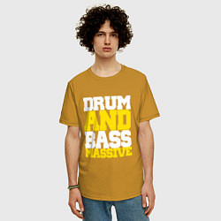 Футболка оверсайз мужская DRUM AND BASS MASSIVE, цвет: горчичный — фото 2