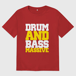 Футболка оверсайз мужская DRUM AND BASS MASSIVE, цвет: красный