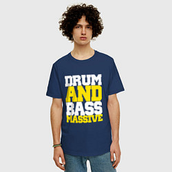 Футболка оверсайз мужская DRUM AND BASS MASSIVE, цвет: тёмно-синий — фото 2