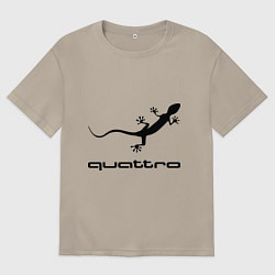 Футболка оверсайз мужская Audi quattro, цвет: миндальный
