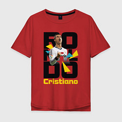 Футболка оверсайз мужская Ronaldo Funs, цвет: красный