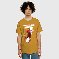 Футболка оверсайз мужская Ronaldo 07, цвет: горчичный — фото 2