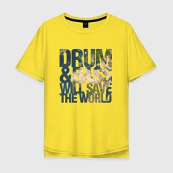 Мужская футболка оверсайз Drum & Bass: The World