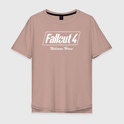 Футболка оверсайз мужская Fallout 4: Welcome Home, цвет: пыльно-розовый
