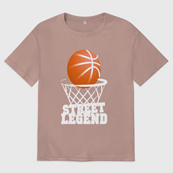Футболка оверсайз мужская Баскетбол, цвет: пыльно-розовый