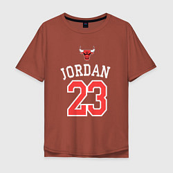 Футболка оверсайз мужская Jordan 23, цвет: кирпичный