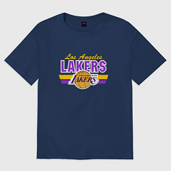 Футболка оверсайз мужская Los Angeles Lakers, цвет: тёмно-синий