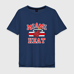Футболка оверсайз мужская Miami Heat, цвет: тёмно-синий