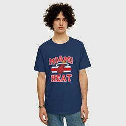 Футболка оверсайз мужская Miami Heat, цвет: тёмно-синий — фото 2