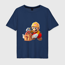 Мужская футболка оверсайз Super Mario: Builder