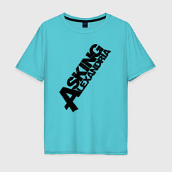 Футболка оверсайз мужская Asking Alexandria Logo, цвет: бирюзовый