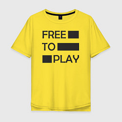 Футболка оверсайз мужская Free to play, цвет: желтый