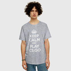 Футболка оверсайз мужская Keep Calm & Play CS:GO, цвет: меланж — фото 2