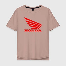 Футболка оверсайз мужская Honda Red, цвет: пыльно-розовый