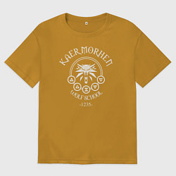 Футболка оверсайз мужская KAER MORHEN WOLF SCHOOL, цвет: горчичный