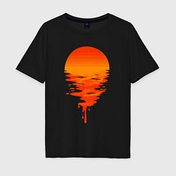 Футболка оверсайз мужская Sunset, цвет: черный