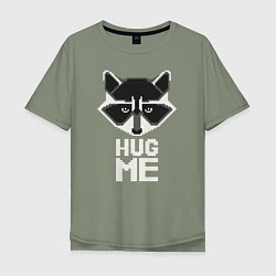 Мужская футболка оверсайз Raccoon: Hug me