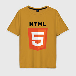 Футболка оверсайз мужская HTML5, цвет: горчичный
