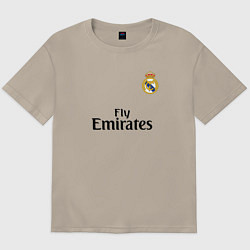 Футболка оверсайз мужская Real Madrid: Fly Emirates, цвет: миндальный