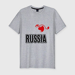 Мужская slim-футболка Russia Leaf