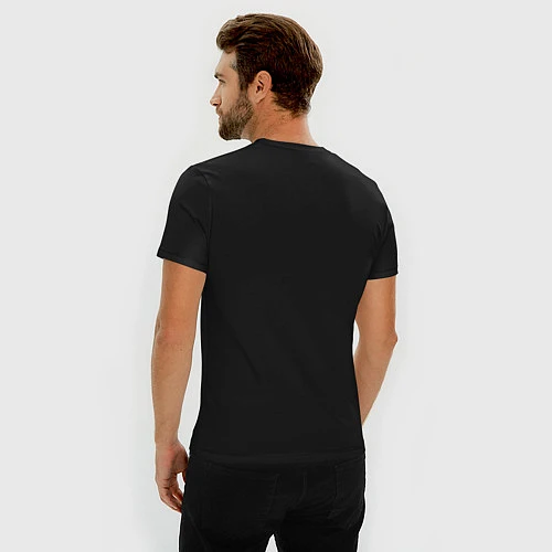 Мужская slim-футболка Гладкое море / Черный – фото 4