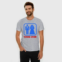 Футболка slim-fit Game over, цвет: меланж — фото 2