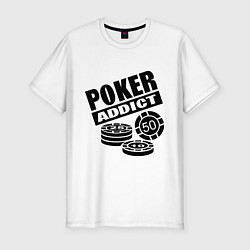 Футболка slim-fit Poker addict, цвет: белый