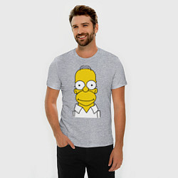 Футболка slim-fit Homer Face, цвет: меланж — фото 2