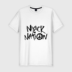 Футболка slim-fit Nyack nation, цвет: белый