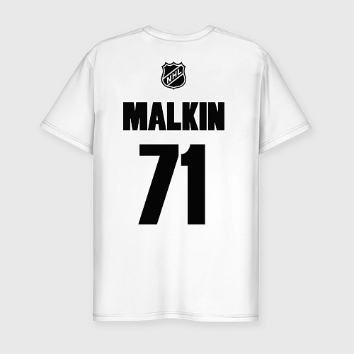 Мужская slim-футболка Pittsburgh Penguins: Malkin 71 / Белый – фото 2