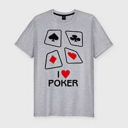 Футболка slim-fit I love poker, цвет: меланж