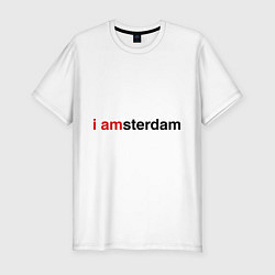 Мужская slim-футболка I amsterdam