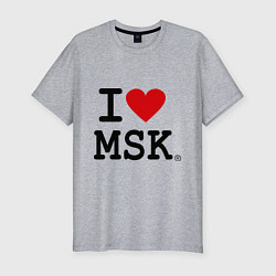 Футболка slim-fit I love MSK, цвет: меланж