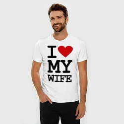 Футболка slim-fit I love my wife, цвет: белый — фото 2