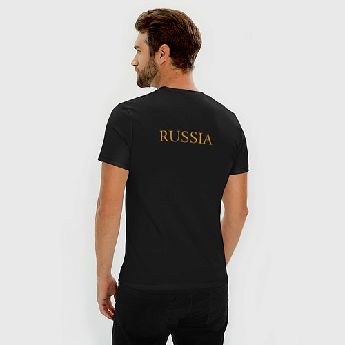 Мужская slim-футболка Russia Forever / Черный – фото 4