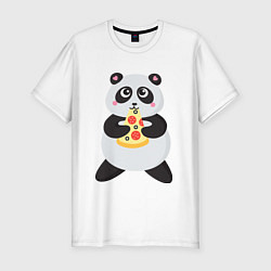 Мужская slim-футболка Панда обжора