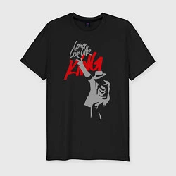 Мужская slim-футболка Майкл Джексон - Long live the King