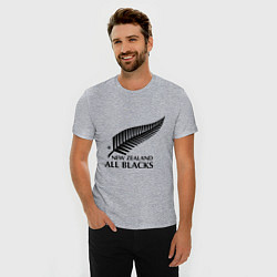 Футболка slim-fit New Zeland: All blacks, цвет: меланж — фото 2