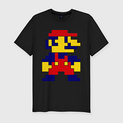 Футболка slim-fit Pixel Mario, цвет: черный
