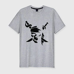 Мужская slim-футболка Пиратский знак
