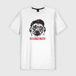 Футболка slim-fit Obey the pug, цвет: белый