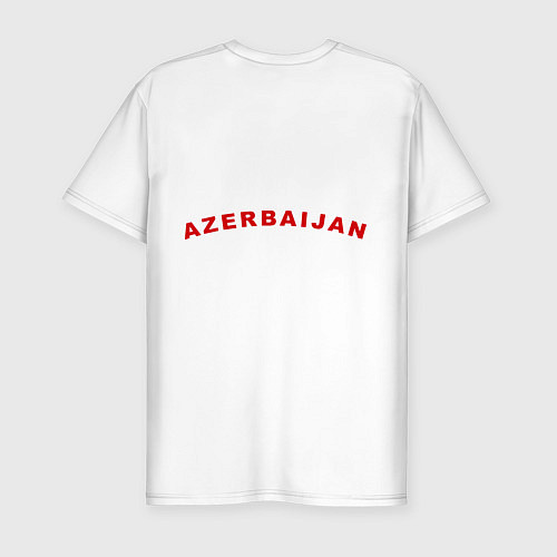 Мужская slim-футболка Azerbaijan map / Белый – фото 2