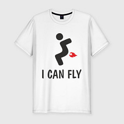 Мужская slim-футболка I can fly - Я умею летать