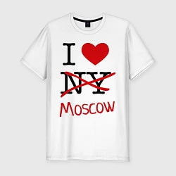 Футболка slim-fit I love Moscow, цвет: белый
