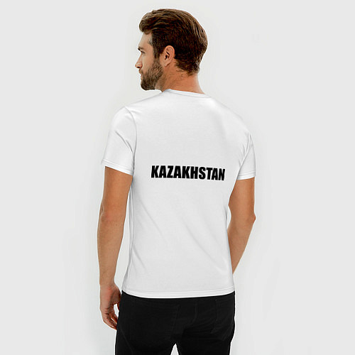 Мужская slim-футболка Казахстан / Белый – фото 4