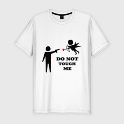 Футболка slim-fit Do not touch me, цвет: белый