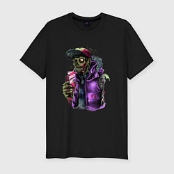 Мужская slim-футболка Зомби