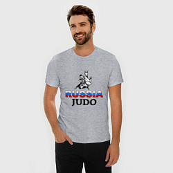 Футболка slim-fit Russia judo, цвет: меланж — фото 2