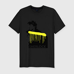 Мужская slim-футболка Sherlock: Yellow line