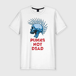 Футболка slim-fit Punks not dead, цвет: белый